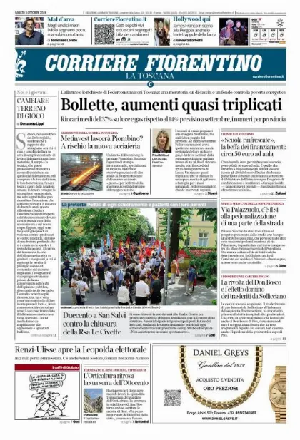Prima pagina Corriere Fiorentino