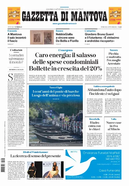 Prima pagina Gazzetta di Mantova