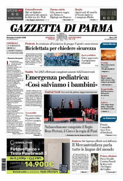 Prima pagina Gazzetta di Parma