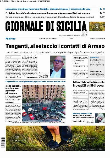 Prima pagina Giornale di Sicilia