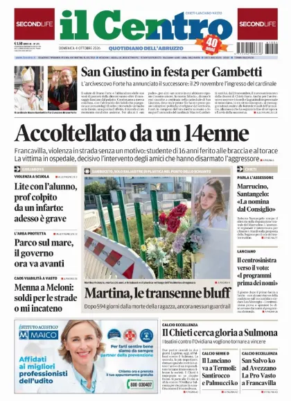 Prima pagina Il Centro | Chieti