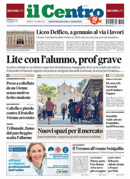 Prima pagina Il Centro | Teramo