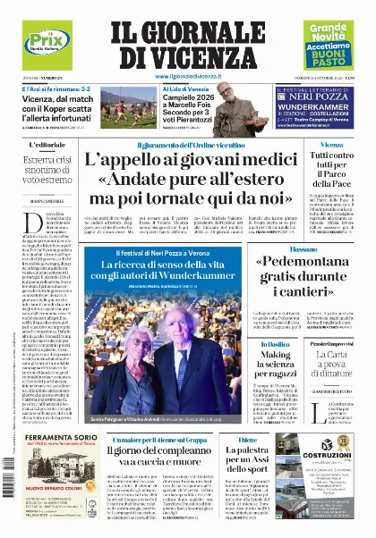 Prima pagina Il Giornale di Vicenza