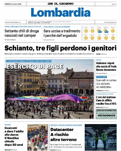 Prima pagina Il Giorno