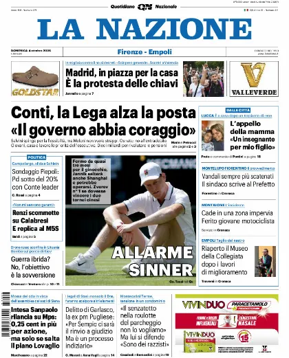 Prima pagina La Nazione