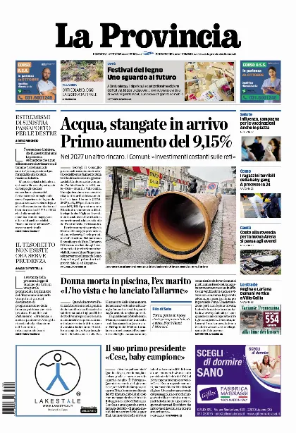 Prima pagina La Provincia