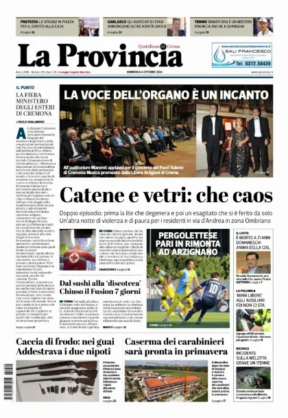 Prima pagina La Provincia | Crema
