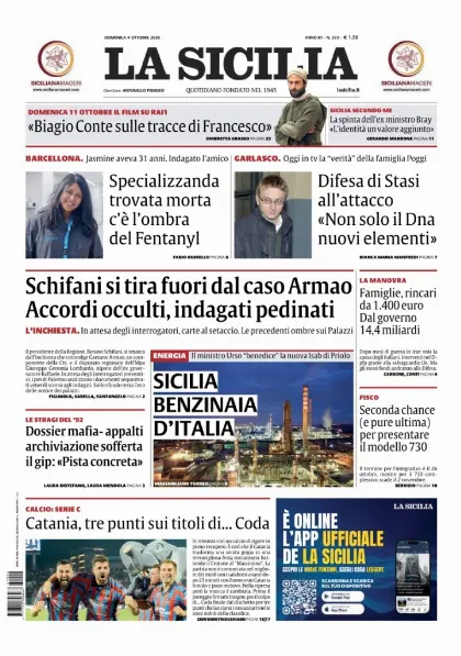 Prima pagina La Sicilia