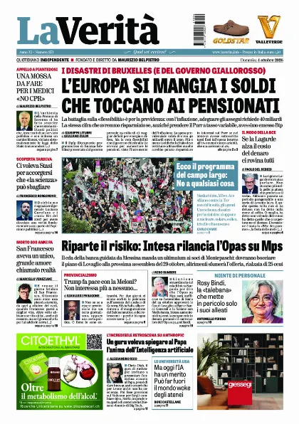 Prima pagina La Verita