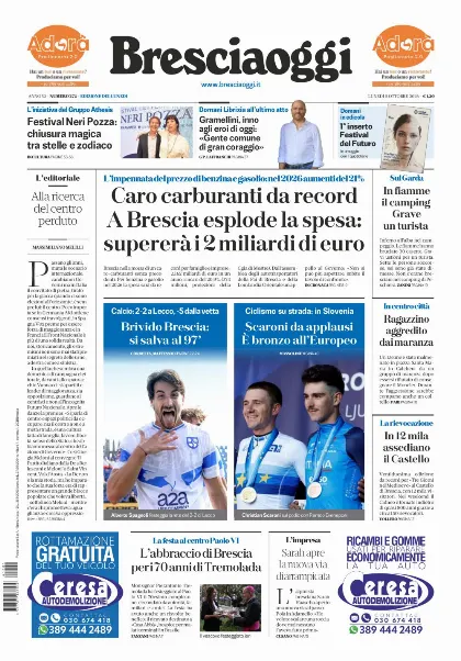 Prima pagina Bresciaoggi