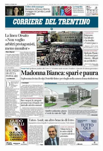 Prima pagina Corriere del Trentino