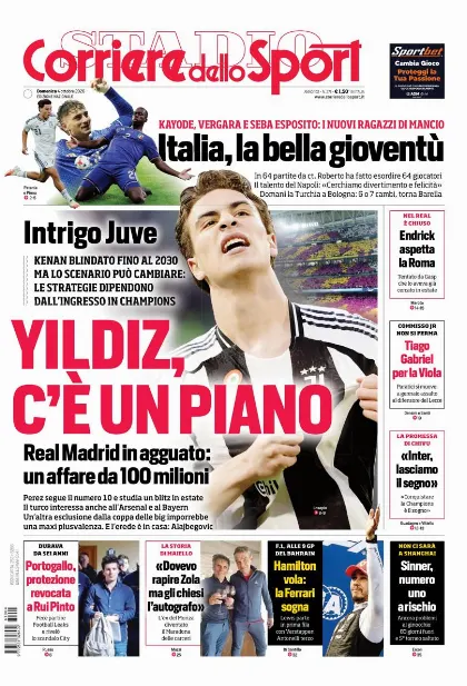 Prima pagina Corriere dello Sport - Stadio