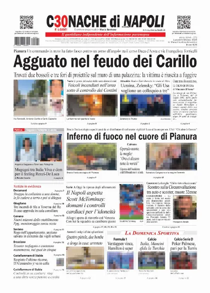 Prima pagina Cronache di Napoli