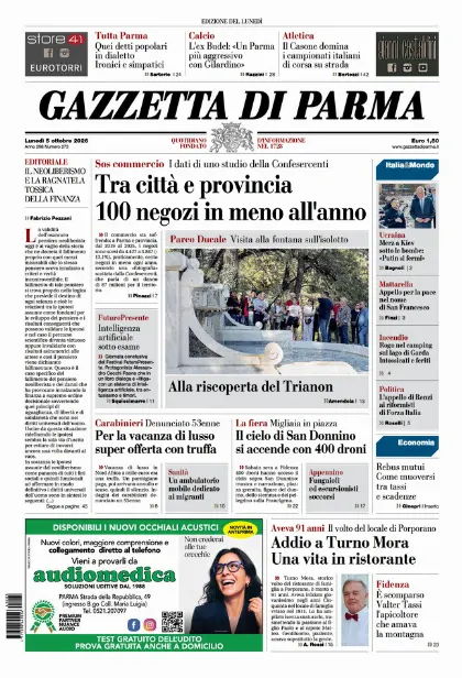 Prima pagina Gazzetta di Parma