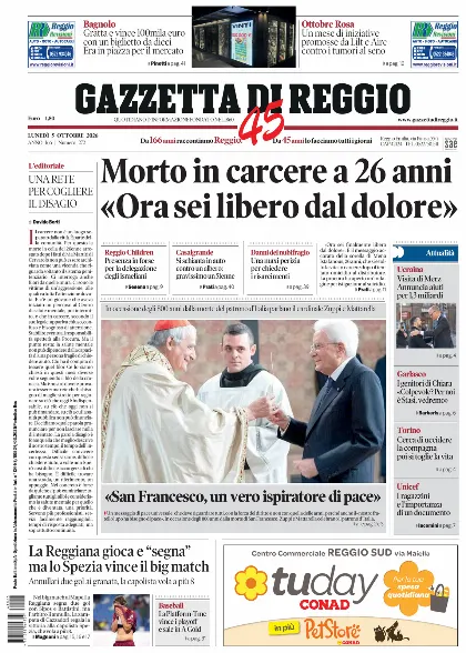 Prima pagina Gazzetta di Reggio