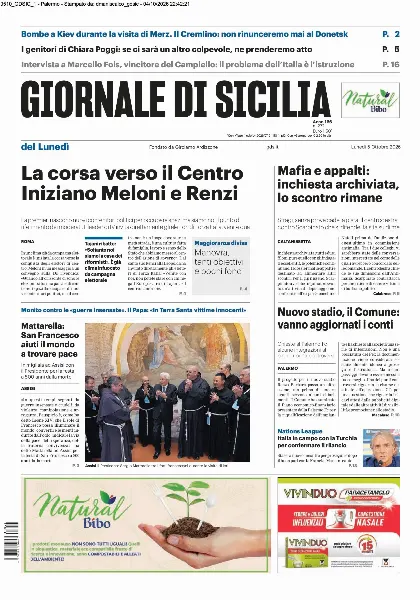 Prima pagina Giornale di Sicilia