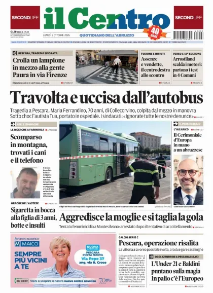 Prima pagina Il Centro | Pescara