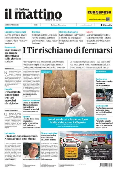 Prima pagina Il Mattino di Padova | Padova