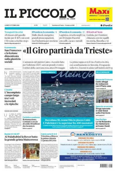 Prima pagina Il Piccolo | Trieste