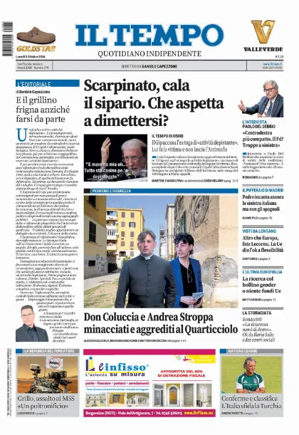 Prima pagina Il Tempo