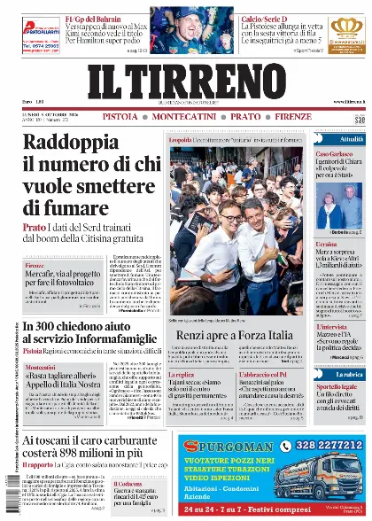 Prima pagina Il Tirreno