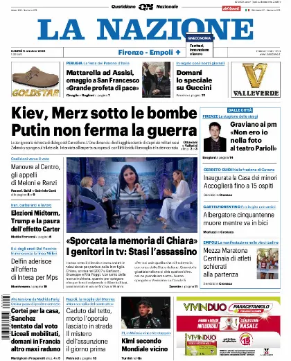 Prima pagina La Nazione