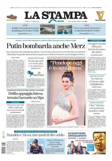 Prima pagina La Stampa | Savona