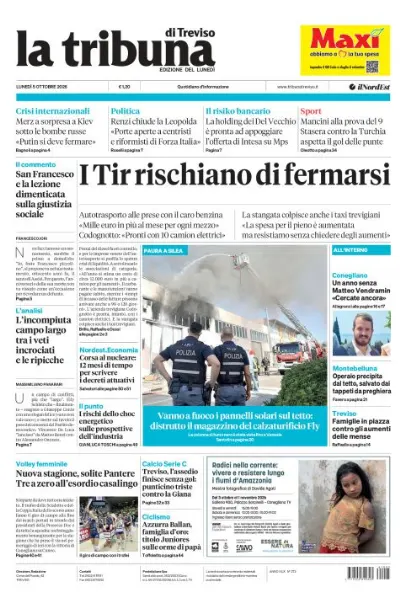 Prima pagina La Tribuna di Treviso | Treviso