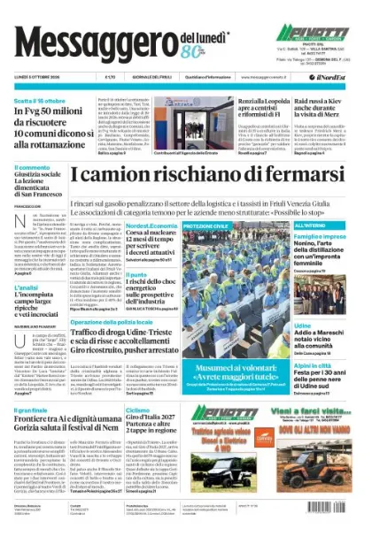 Prima pagina Messaggero Veneto | Gorizia