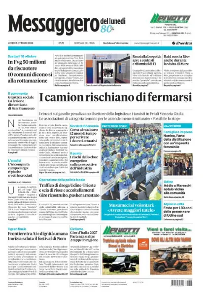 Prima pagina Messaggero Veneto | Udine