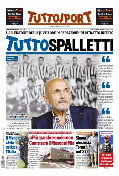 Prima pagina Tuttosport