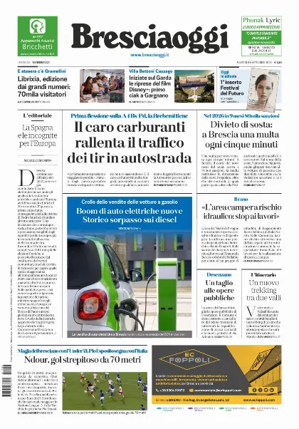 Prima pagina Bresciaoggi