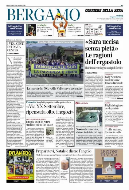 Prima pagina Corriere della Sera | Bergamo