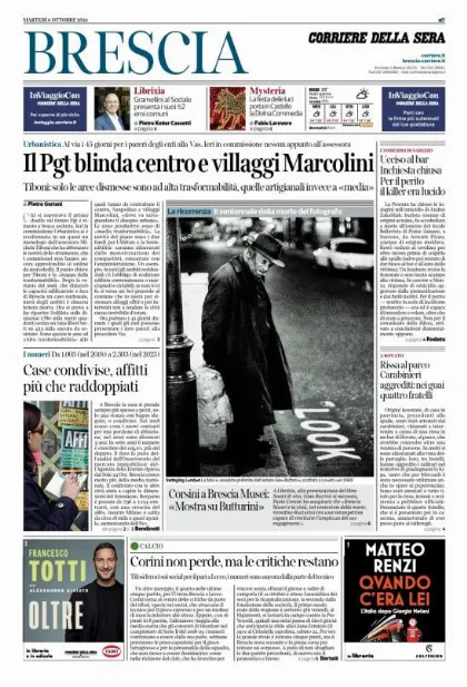 Prima pagina Corriere della Sera | Brescia