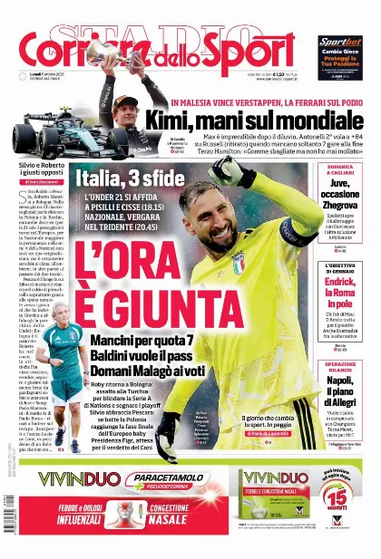 Prima pagina Corriere dello Sport - Stadio