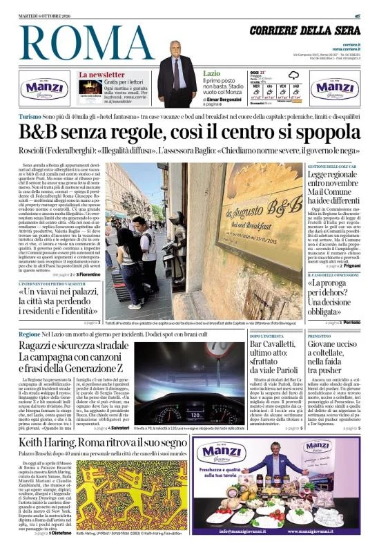 Prima pagina Corriere della Sera | Roma del 6 Ottobre 2026
