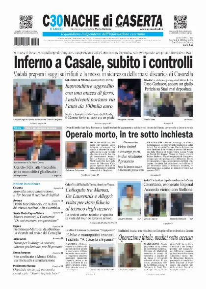 Prima pagina Cronache di Caserta