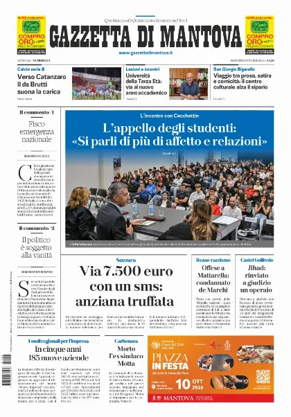 Prima pagina Gazzetta di Mantova