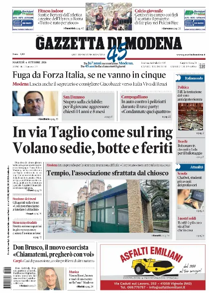 Prima pagina Gazzetta di Modena