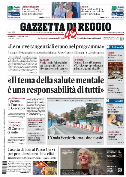 Prima pagina Gazzetta di Reggio