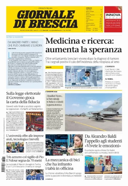 Prima pagina Giornale di Brescia