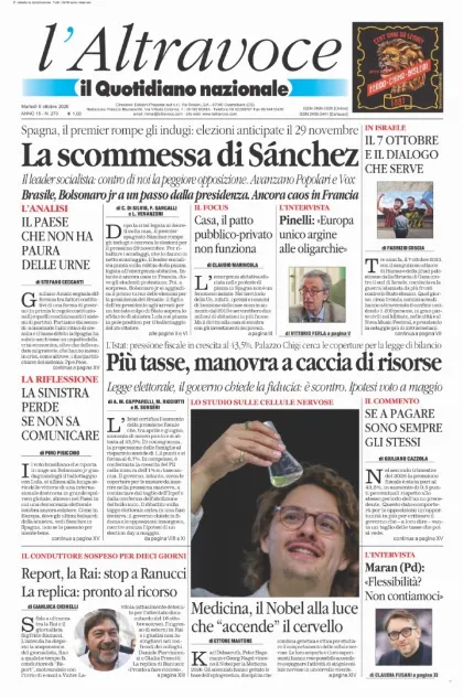 Prima pagina Il Quotidiano del Sud | L'Altravoce