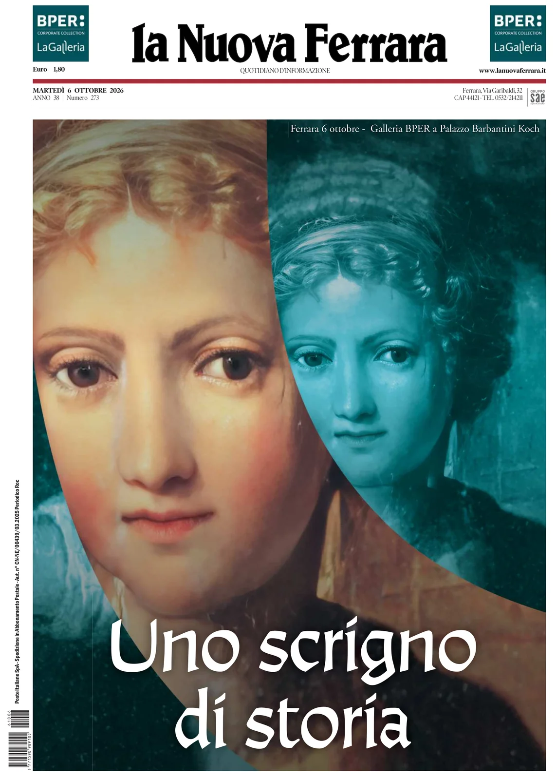 Prima pagina La Nuova Ferrara del 6 Ottobre 2026