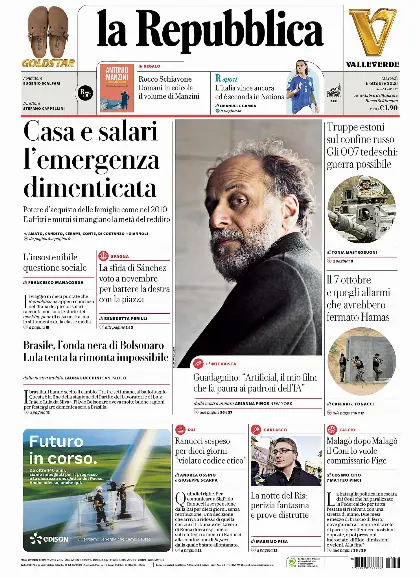 Prima pagina la Repubblica