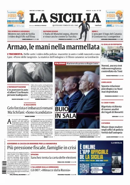 Prima pagina La Sicilia