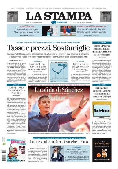 Prima pagina La Stampa | Aosta