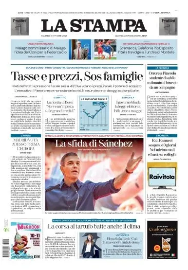 Prima pagina La Stampa | Milano