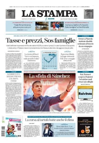 Prima pagina La Stampa | Vercelli