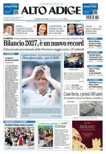 Prima pagina Alto Adige