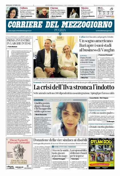Prima pagina Corriere del Mezzogiorno | Puglia